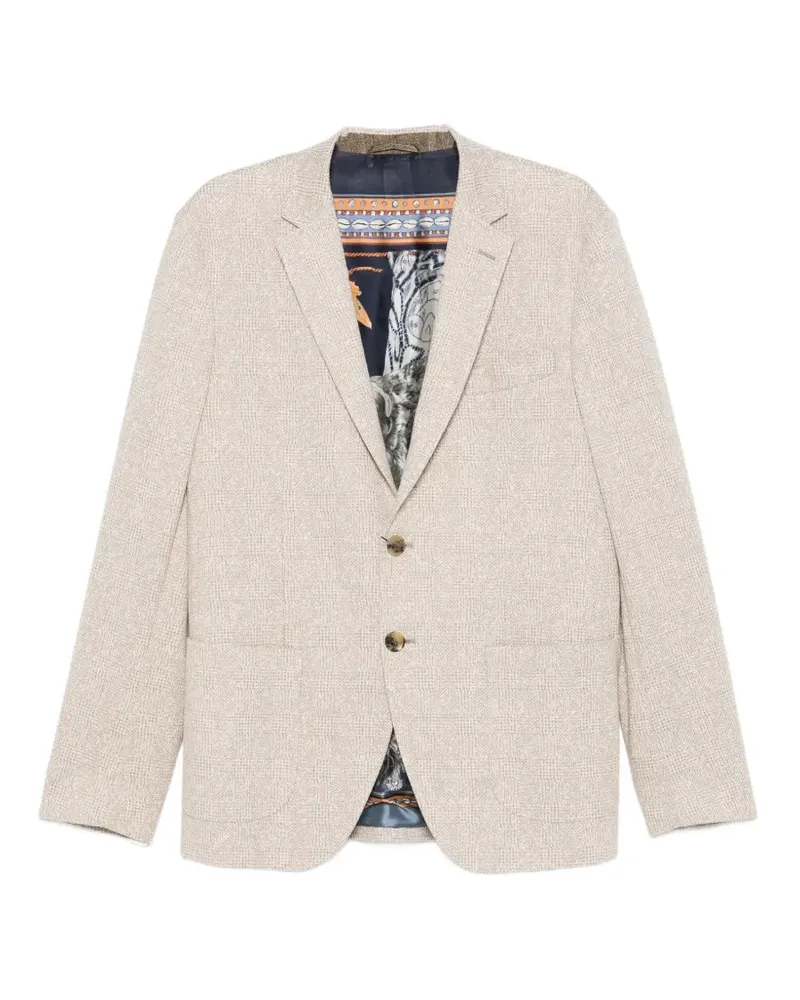 Etro checked two-button blazer - Nude Nude