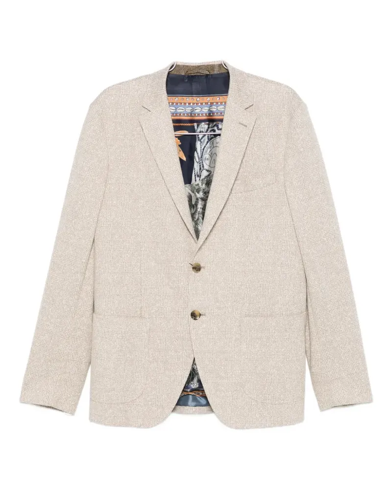 Etro checked two-button blazer - Nude Nude
