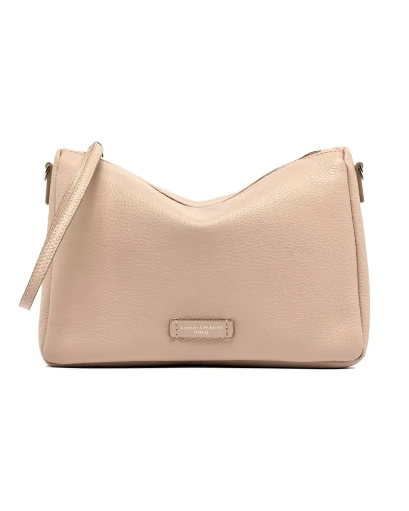 Gianni Chiarini hammered leather pouch bag - Nude Nude