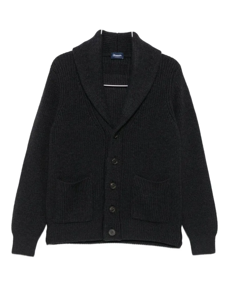 Drumohr  shawl-collar patch-pocket cardigan - Grau Grau