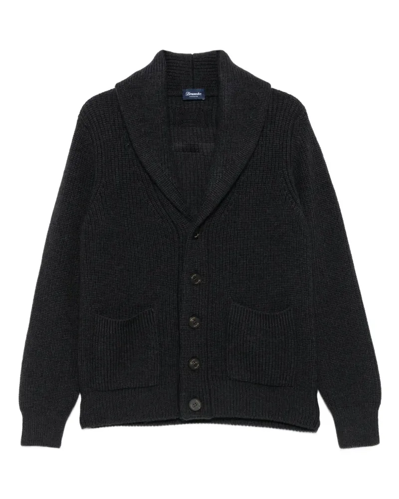 Drumohr  shawl-collar patch-pocket cardigan - Grau Grau