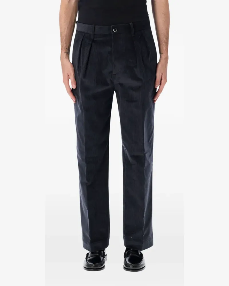 nine:inthe:morning pleated corduroy trousers - Blau Blau