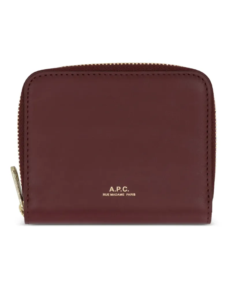A.P.C. zip leather wallet - Rot Rot