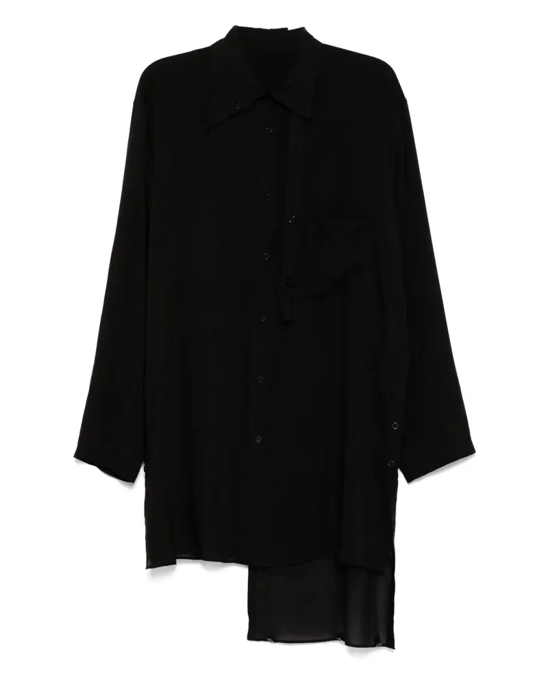 Yohji Yamamoto Hemd im Layering-Look - Schwarz Schwarz