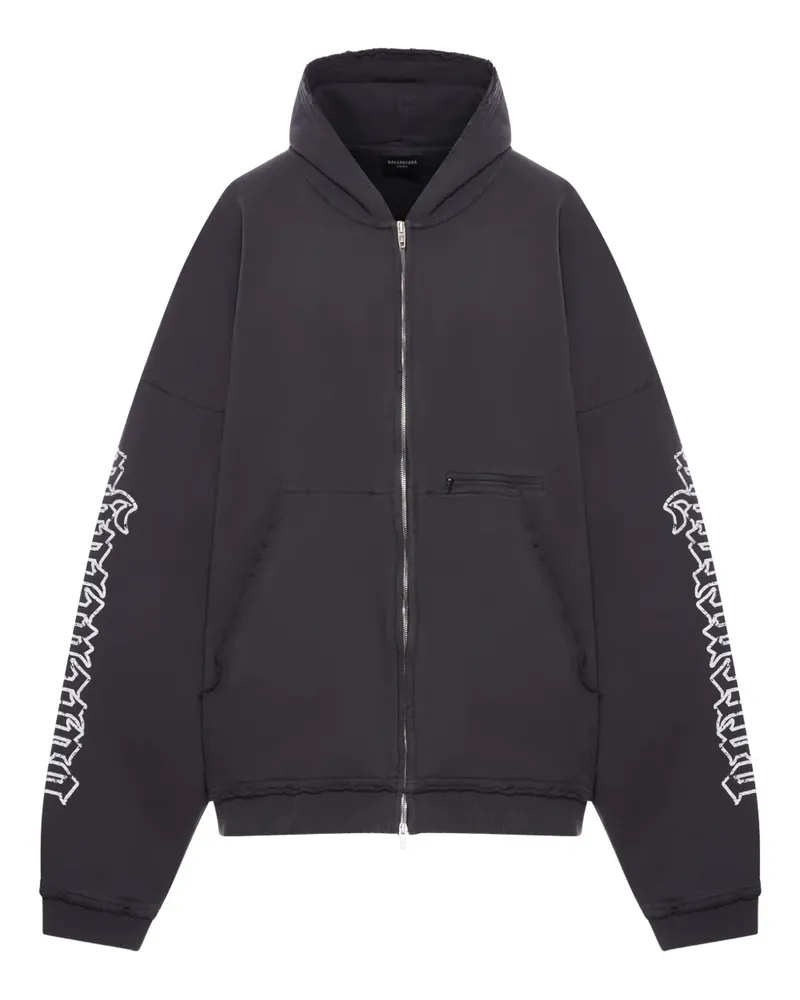 Balenciaga Hoodie im Distressed-Look - Grau Grau