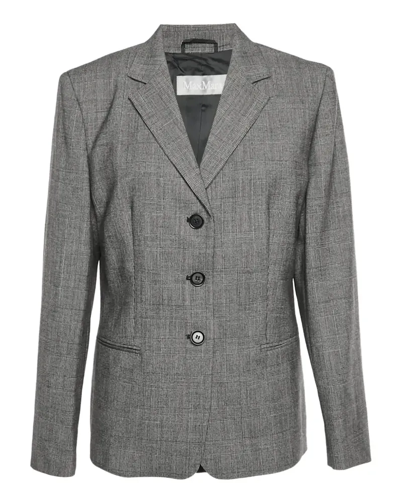 Max Mara Glen plaid single-breasted blazer - Grau Grau