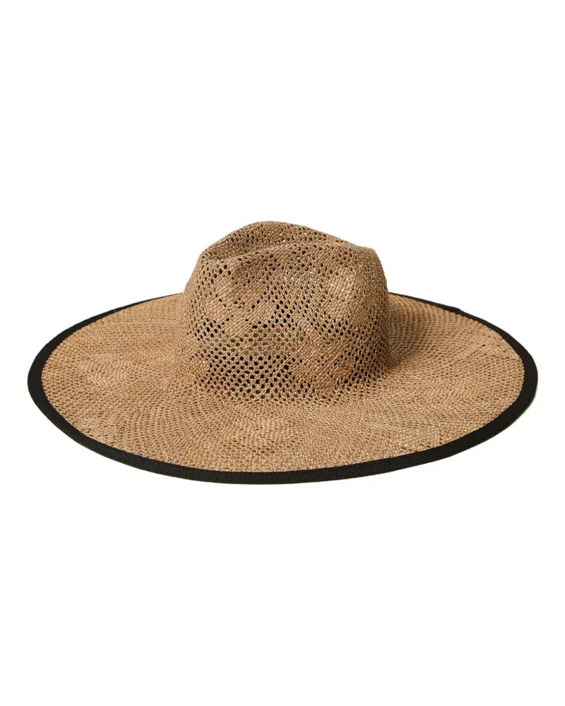 Twin-Set woven trim-detail fedora hat - Braun Braun