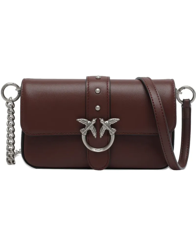 Pinko Love One Umhängetasche aus Leder - Rot Rot