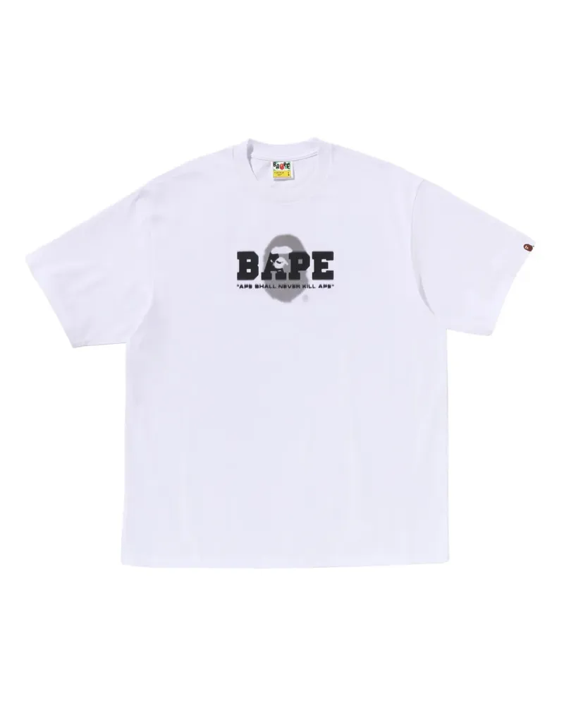BAPE T-Shirt mit Logo-Print - Weiß Weiß