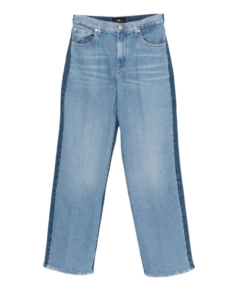 7 for all mankind contrast-panels straight-leg jeans - Blau Blau