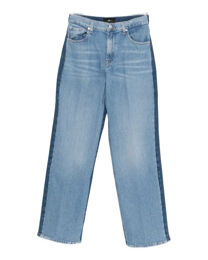 7 for all mankind contrast-panels straight-leg jeans - Blau Blau