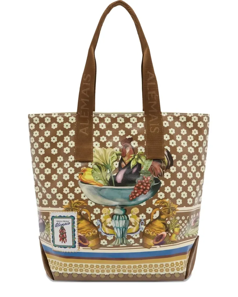 ALEMAIS Mercado graphic-print tote bag - Braun Braun