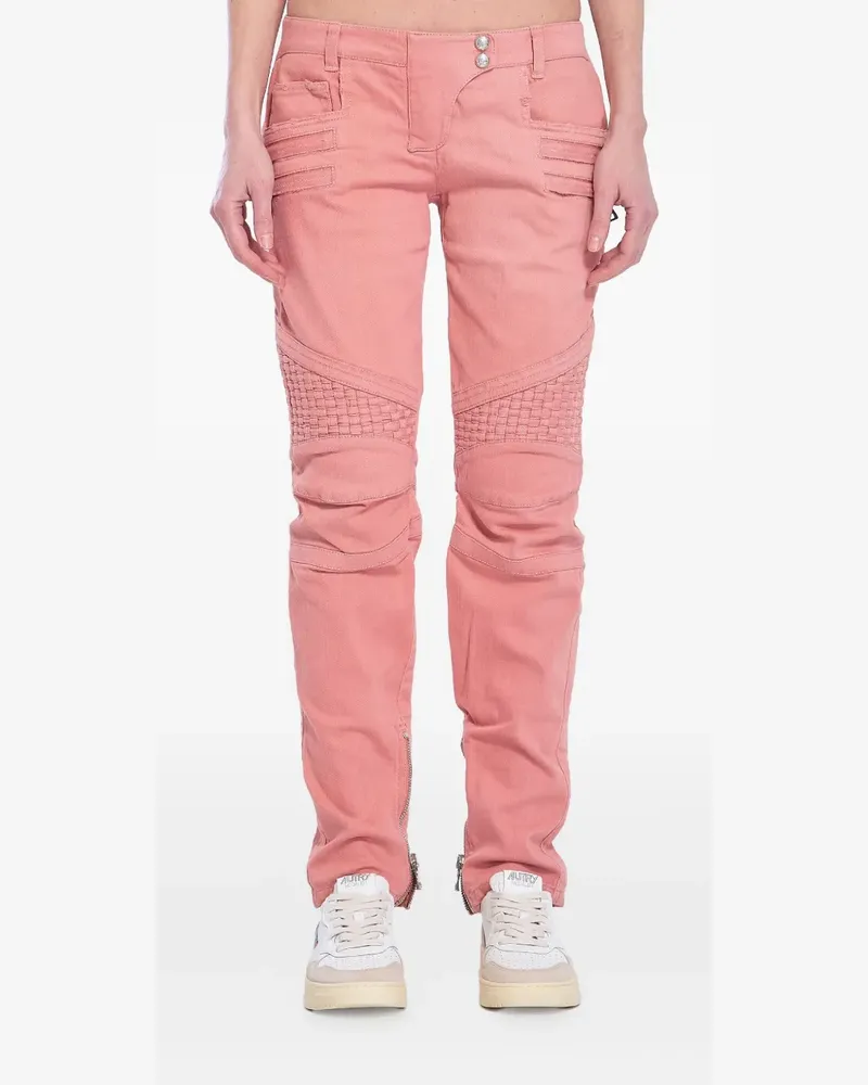 Balmain Jeans mit Kontrasteinsätzen - Rosa Rosa