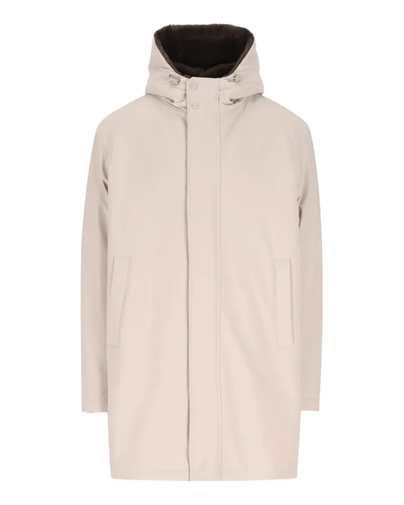 Herno hooded concealed-fastening coat - Nude Nude