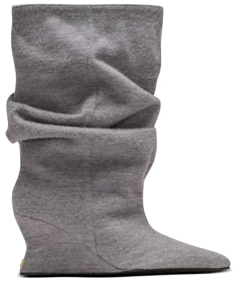 Balmain Lockere Stiefeletten mit Wedge-Absatz 75mm - Grau Grau