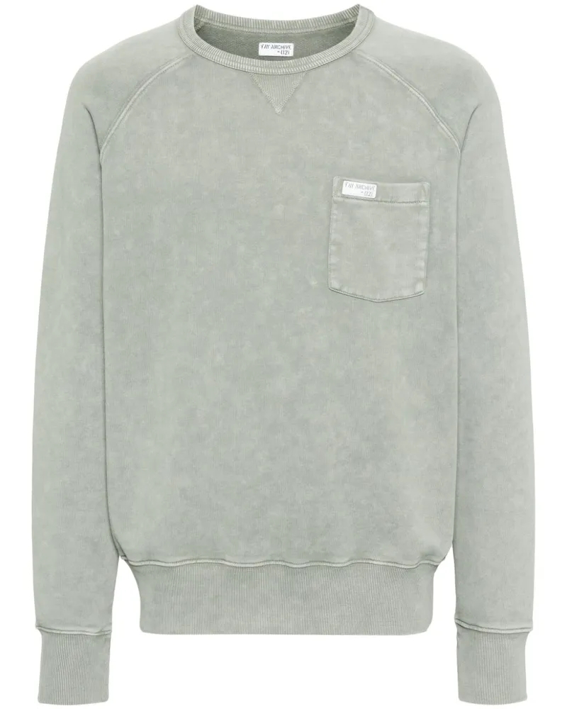 Fay Sweatshirt mit Logo-Applikation Grün