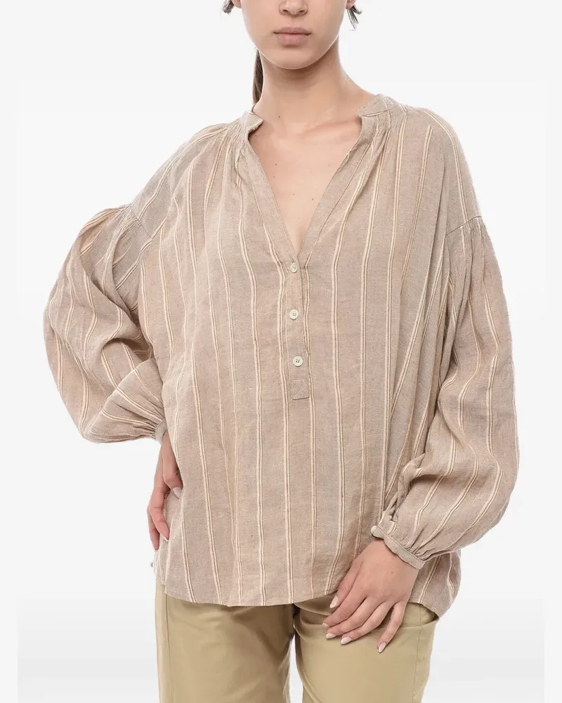 Woolrich striped V-neck blouse - Nude Nude