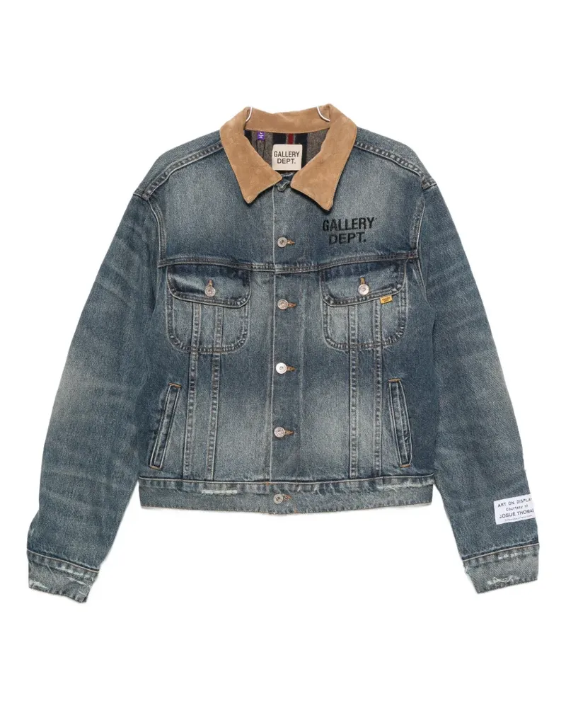 GALLERY DEPT. logo-print contrast-collar jacket - Blau Blau