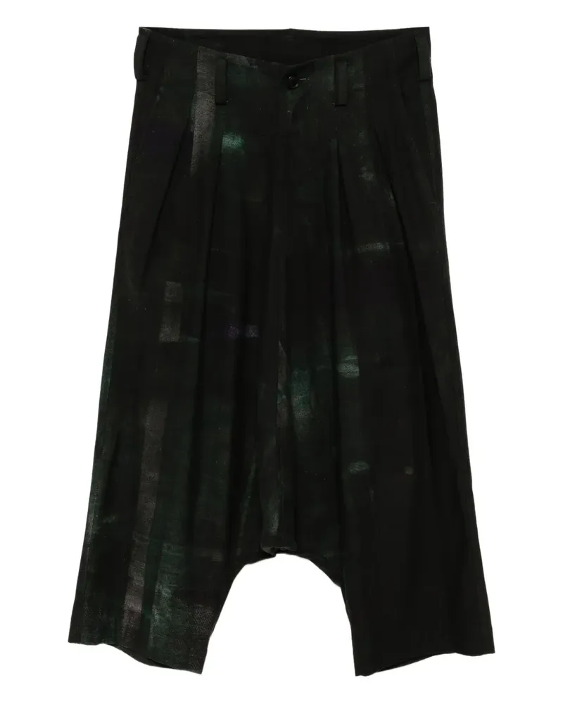 Yohji Yamamoto Sarouel Hose mit Print - Schwarz Schwarz