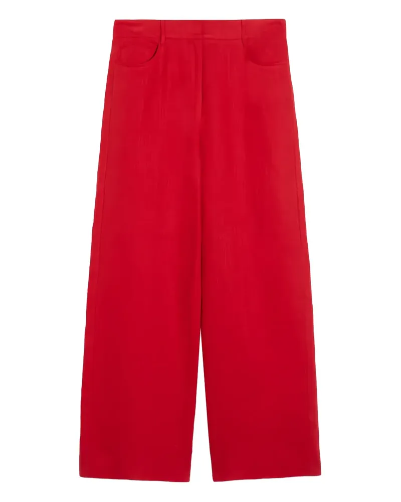 Max Mara Cropped-Hose aus Leinen - Rot Rot