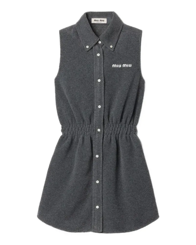 Miu Miu Minikleid aus Fleece - Grau Grau