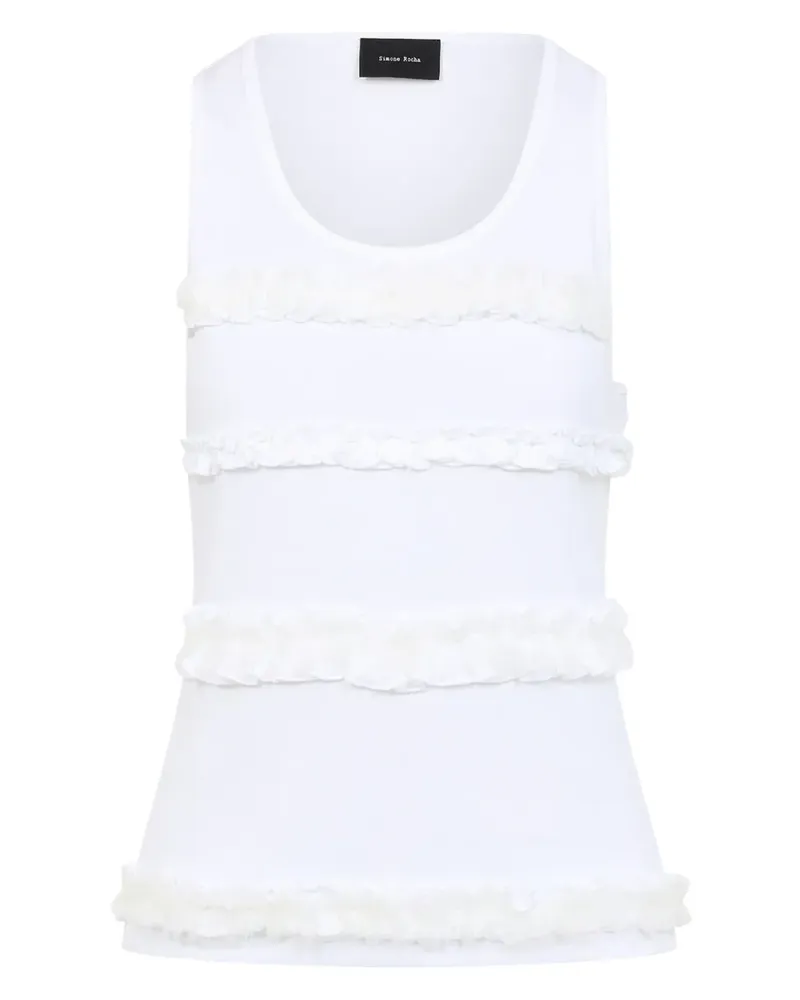 Simone Rocha Top mit Rüschen - Weiß Weiß