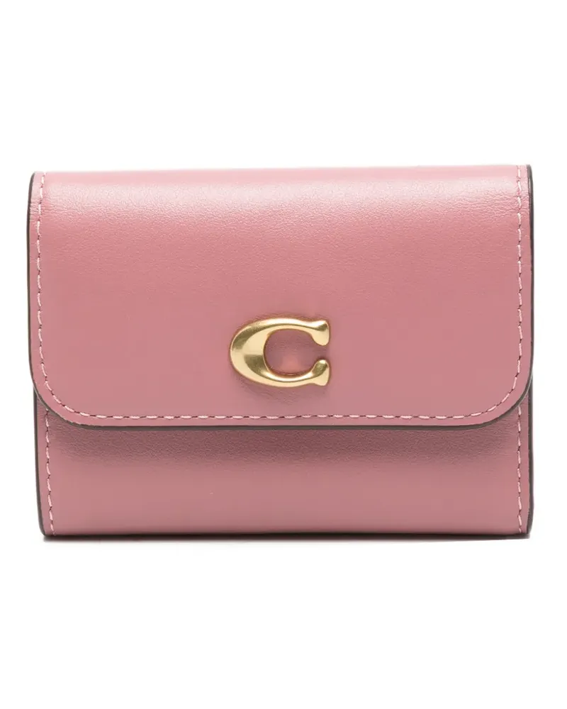 Coach Portemonnaie mit Logo-Schild - Rosa Rosa