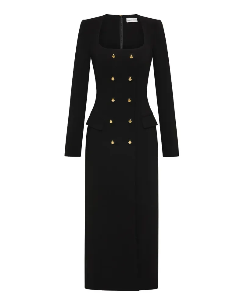 Rebecca Vallance Odilia Midikleid mit langen Ärmeln - Schwarz Schwarz
