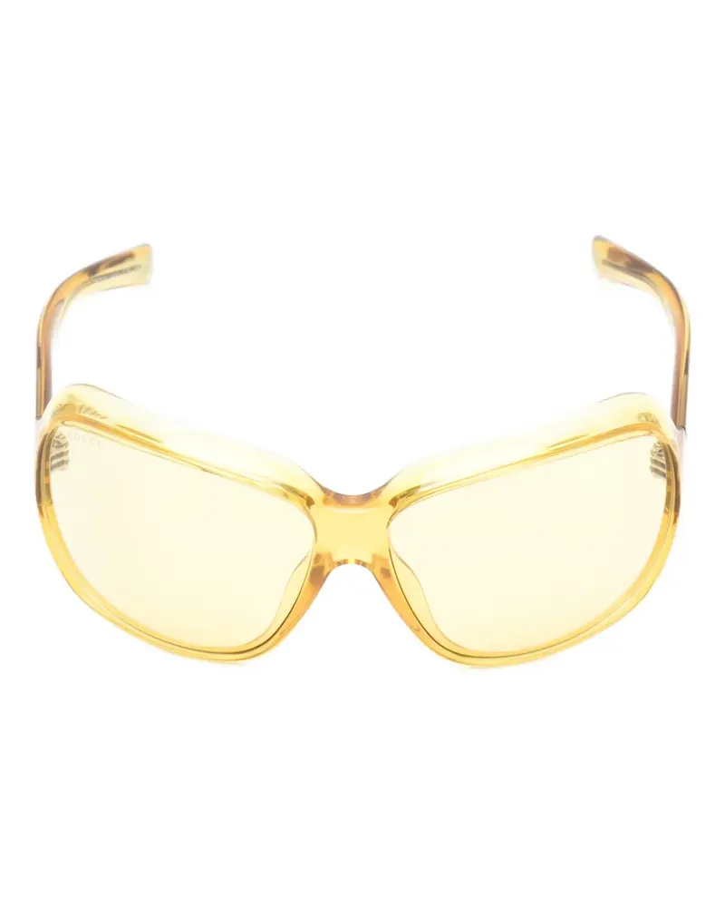 Gucci Sonnenbrille mit Oversized-Gestell - Gelb Gelb