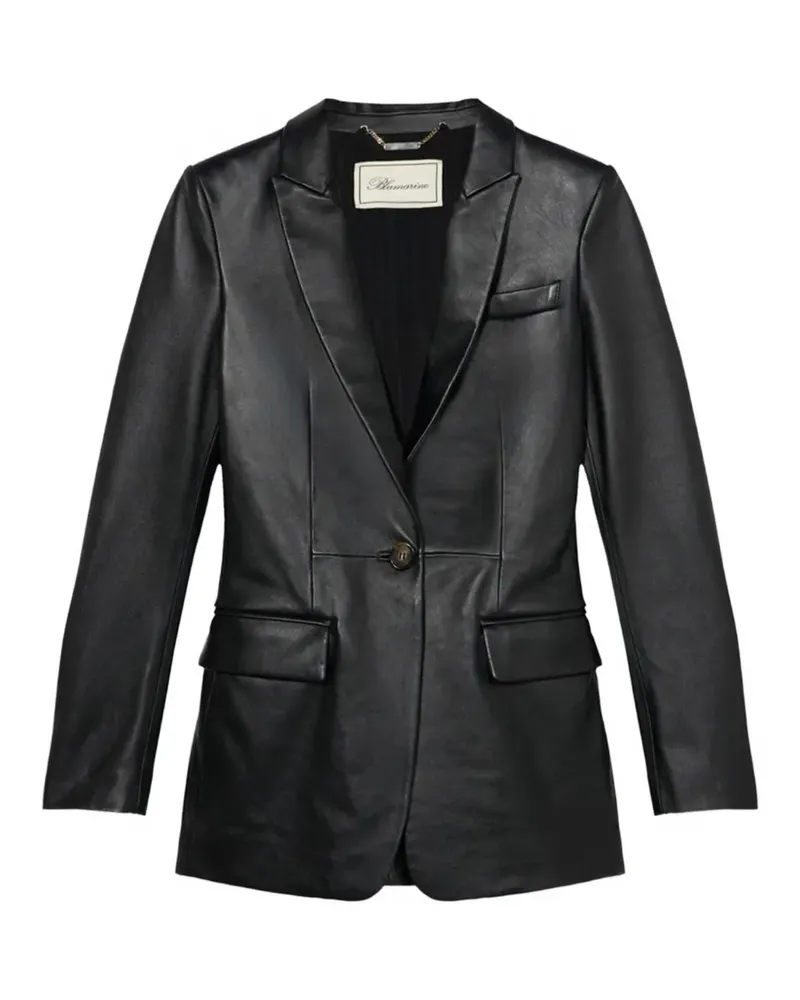 Blumarine Einreihige Lederjacke - Schwarz Schwarz