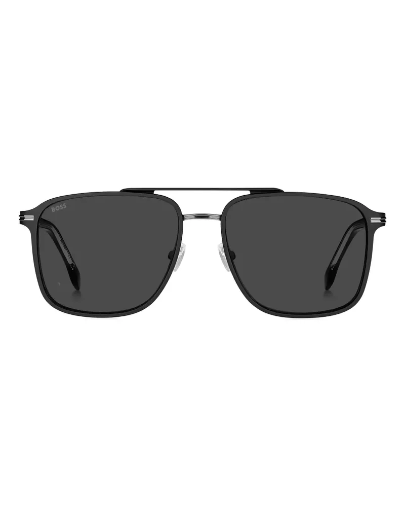 HUGO BOSS Sonnenbrille mit eckigem Gestell - Schwarz Schwarz