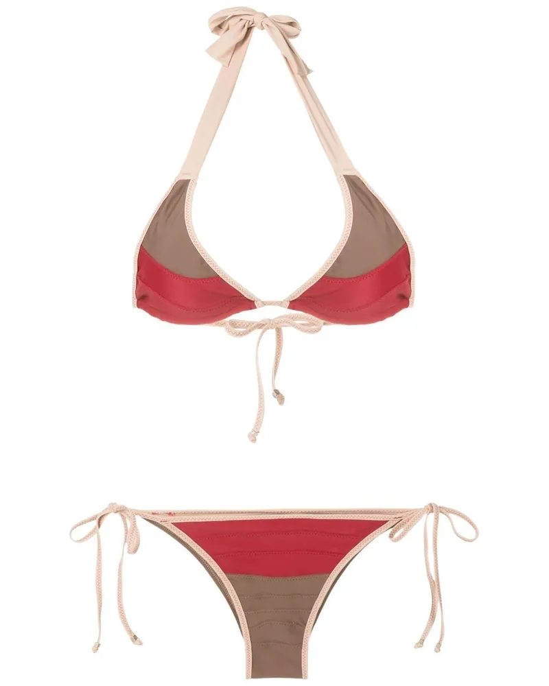 Amir Slama Bikini in Colour-Block-Optik - Nude Nude