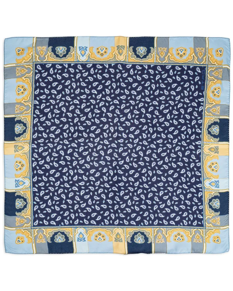 Etro Schal mit Paisleymuster - Blau Blau
