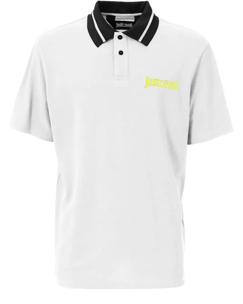 Just Cavalli Poloshirt mit Logo-Stickerei - Weiß Weiß