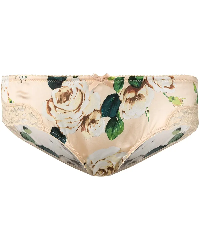 Dolce & Gabbana Slip mit Blumen-Print - Braun Braun