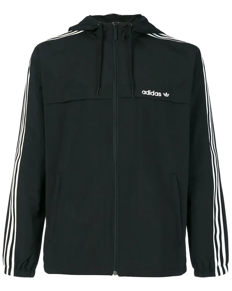 adidas Windbreaker mit Logo - Schwarz Schwarz