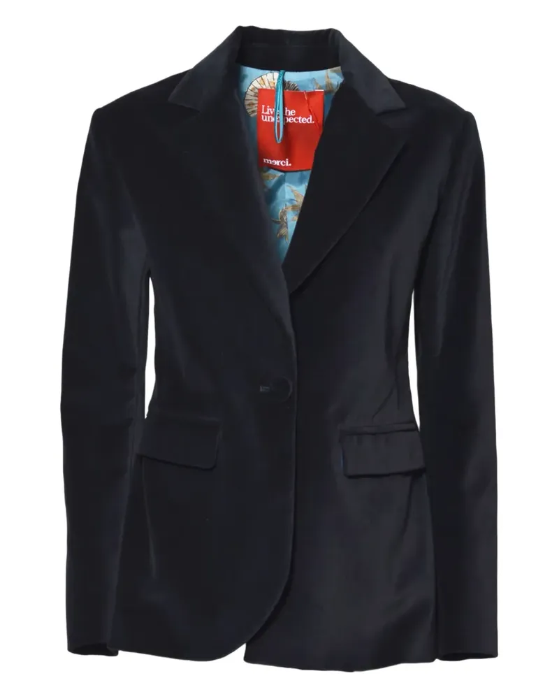 ..,merci single-breasted notched blazer - Blau Blau