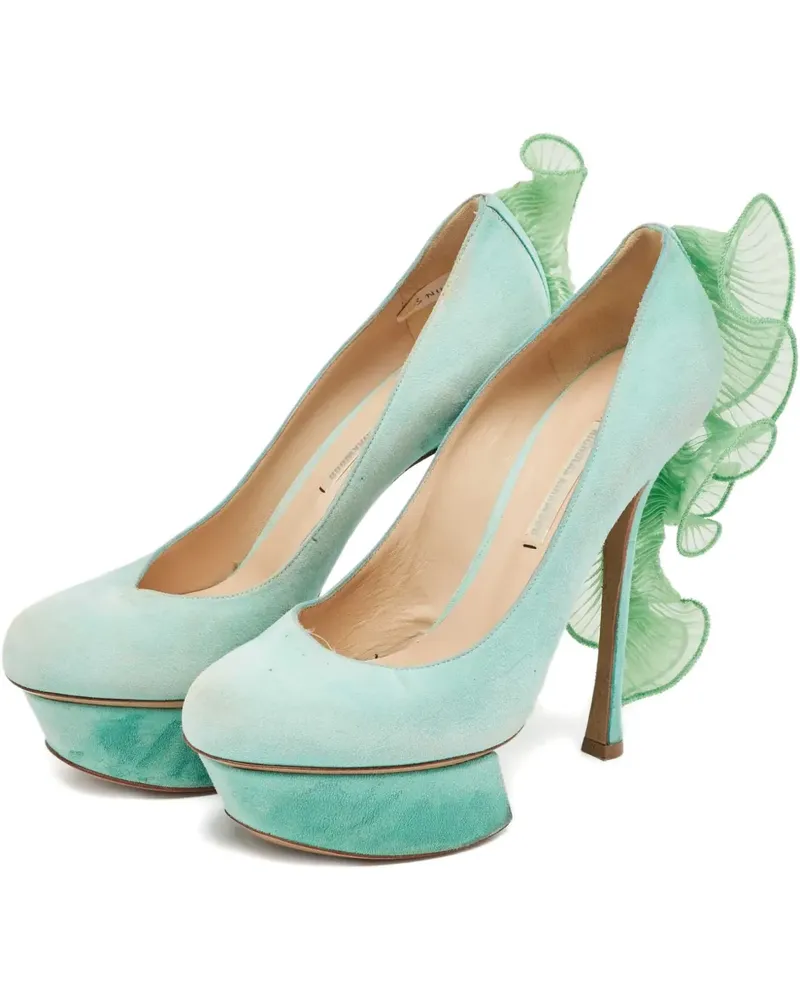 Nicholas Kirkwood 2024 Pumps aus Wildleder 140mm - Grün Grün