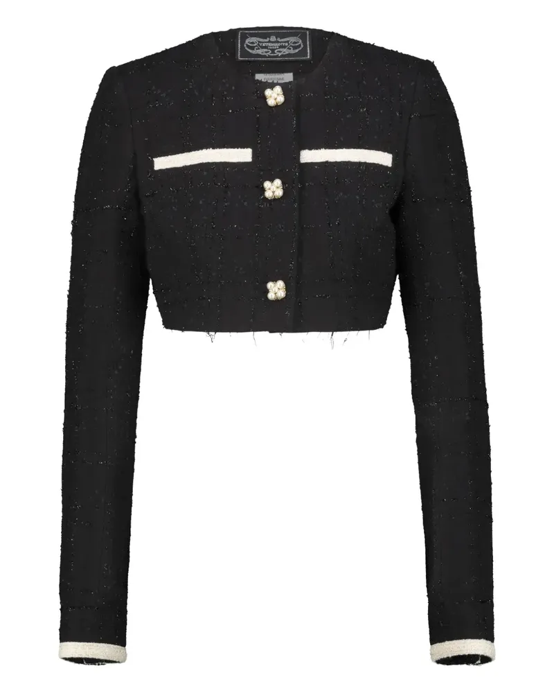 VETEMENTS Cropped-Jacke aus Tweed - Schwarz Schwarz