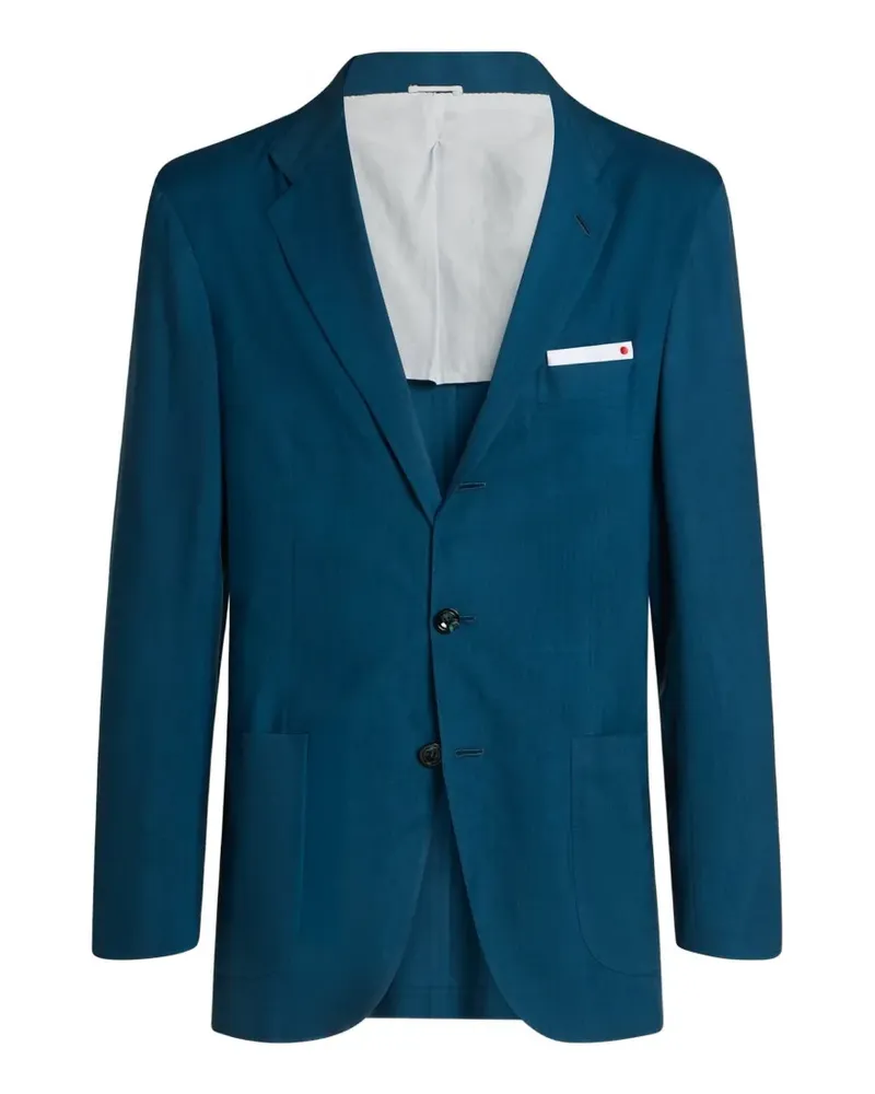Kiton Einreihige Jacke - Blau Blau