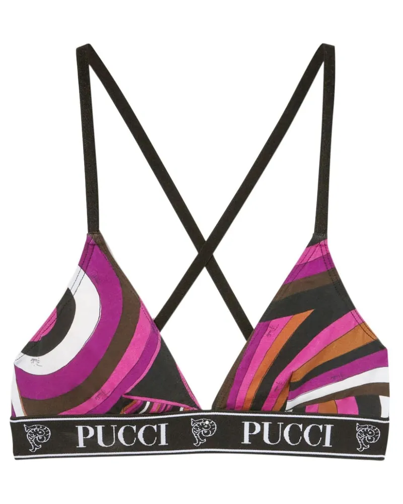 Emilio Pucci Triangel-BH mit Logo-Print (3er-Set) - Rosa Rosa