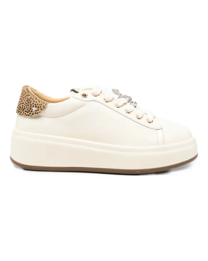 GIO+ Olivia146 crystal-embellished leather sneakers - Nude Nude