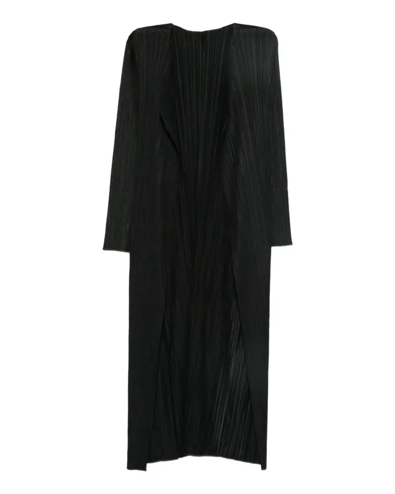 Issey Miyake pleated long-sleeve coat - Schwarz Schwarz