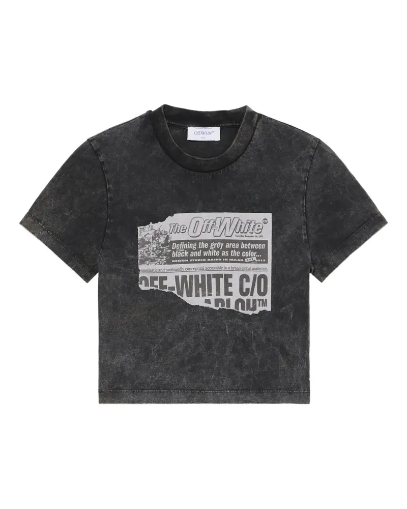 OFF-WHITE news print 90s logo tee - Grau Grau