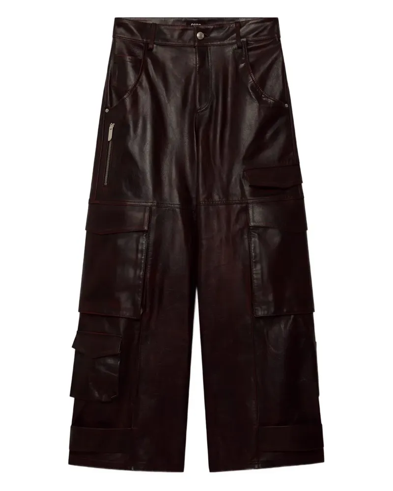 GCDS cargo leather trousers - Rot Rot