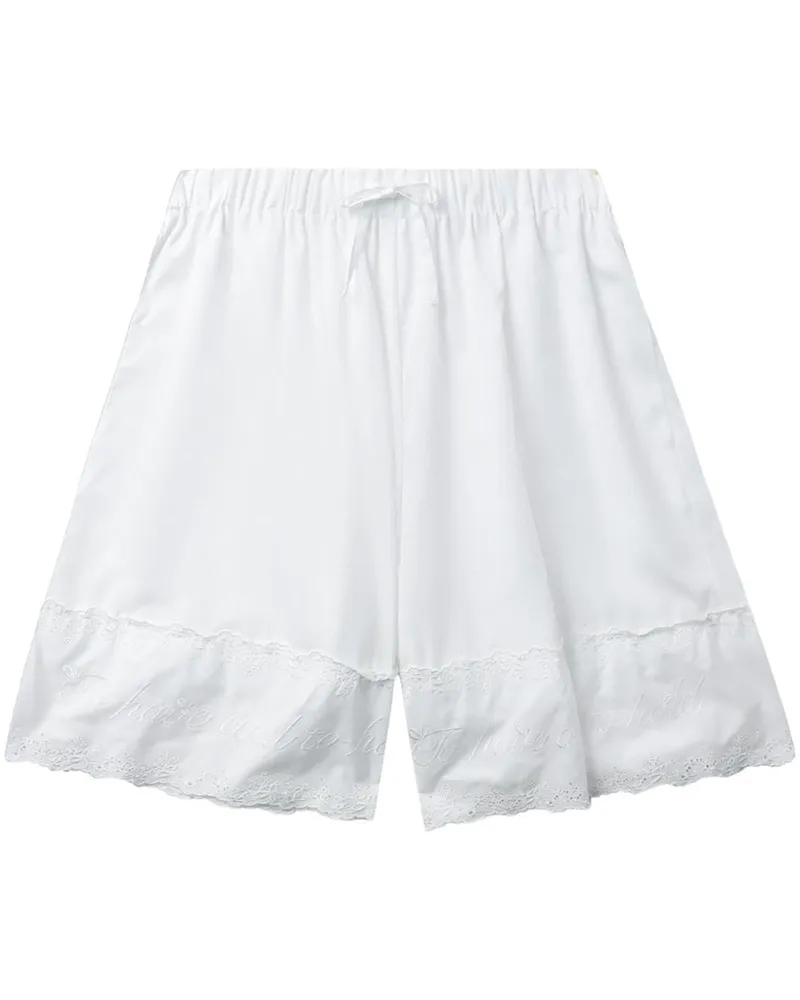 Simone Rocha Shorts mit Lochstickerei Weiß