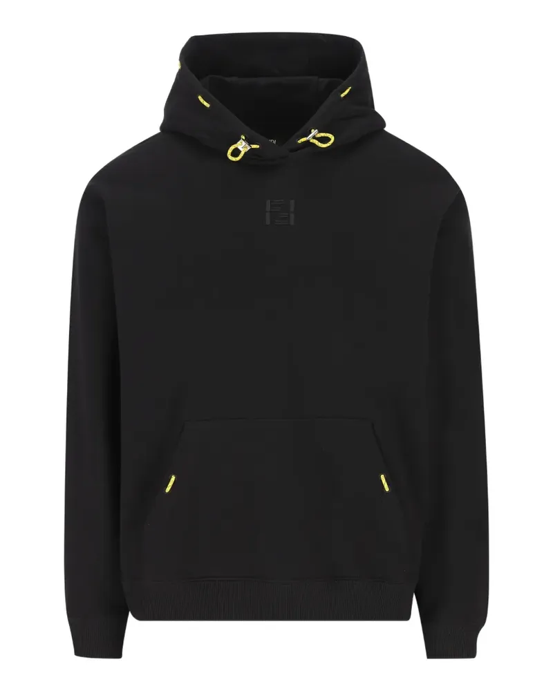 Fendi logo-embroidered hoodie - Schwarz Schwarz