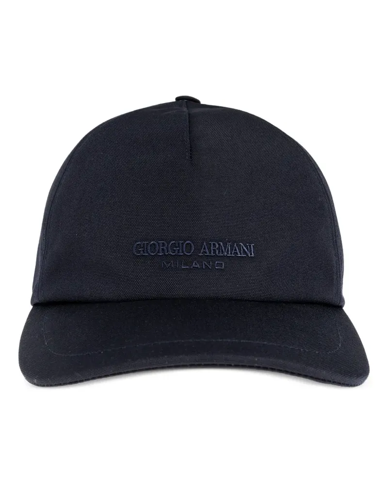 Giorgio Armani Baseballkappe mit Logo-Schild - Blau Blau