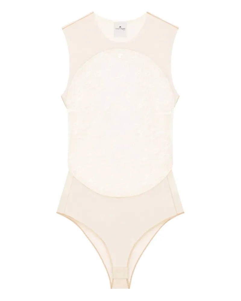 Courrèges Illusion Circle Spitzenbody - Nude Nude