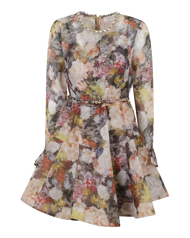 Zimmermann Alchemy floral-print mini dress - Nude Nude